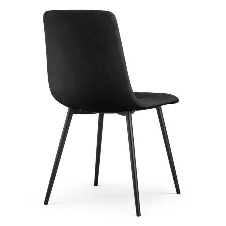 Set 4 scaune dining tapitate din catifea, capitonate Livo, 46x44x87 cm, maxim 130 kg, negru [5]