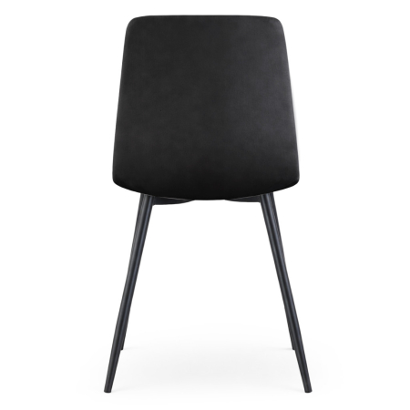 Set 4 scaune dining tapitate din catifea, capitonate Livo, 46x44x87 cm, maxim 130 kg, negru [3]
