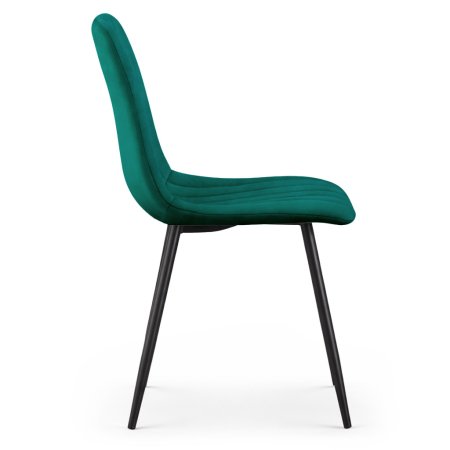 Set 4 scaune dining tapitate din catifea, capitonate Livo, 46x44x87 cm, maxim 130 kg, verde [1]