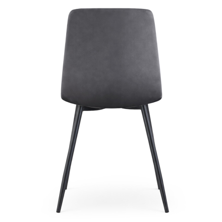 Set 4 scaune dining tapitate Nero din catifea, sezut matlasat, picioare metalice, 46x44x87 cm, maxim 130 kg, grafit inchis [3]