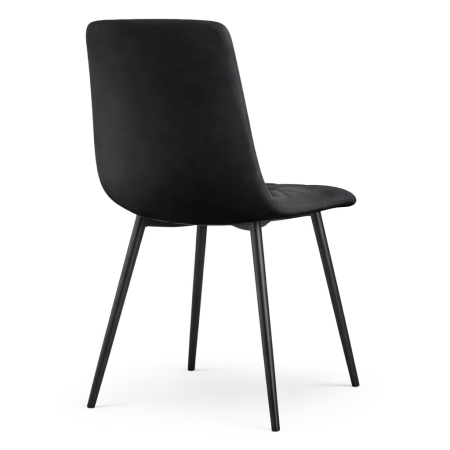 Set 4 scaune dining tapitate Nero din catifea, sezut matlasat, picioare metalice, 46x44x87 cm, maxim 130 kg, negru [6]