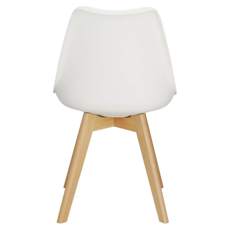 Set 4 scaune dining Verdhe pentru bucatarie cu perna tapitata cu piele ecologica, 44x82cm, alb negru [13]