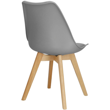 Set 4 scaune dining Verdhe pentru bucatarie cu perna tapitata cu piele ecologica, 44x82cm, gri [11]