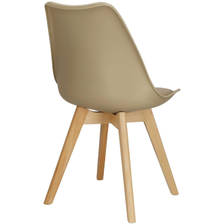 Set 4 scaune dining Verdhe pentru bucatarie cu perna tapitata cu piele ecologica, 44x82cm, maro [11]