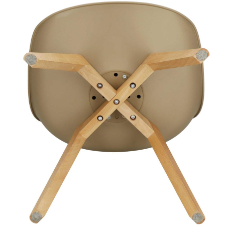 Set 4 scaune dining Verdhe pentru bucatarie cu perna tapitata cu piele ecologica, 44x82cm, maro [4]