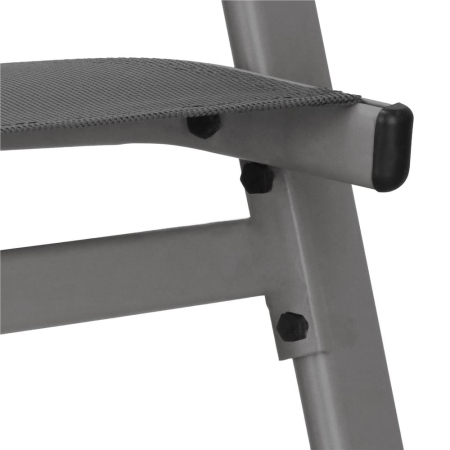 Set 4 scaune gradina cu brate, cadru otel si sezut textilene, 53x72x92 cm, gri [20]