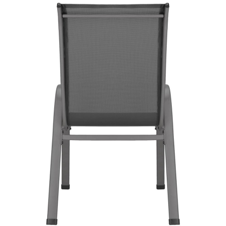 Set 4 scaune gradina cu brate, cadru otel si sezut textilene, 53x72x92 cm, gri [23]