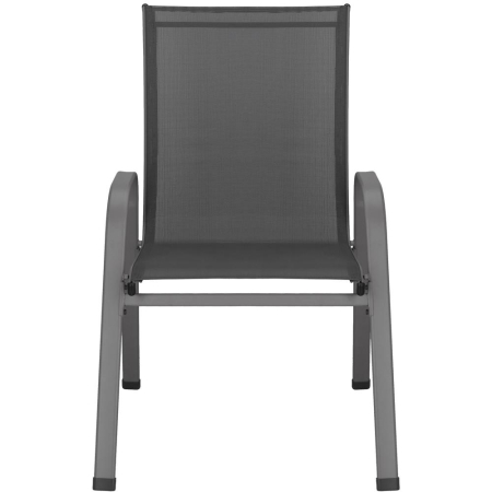 Set 4 scaune gradina cu brate, cadru otel si sezut textilene, 53x72x92 cm, gri [26]