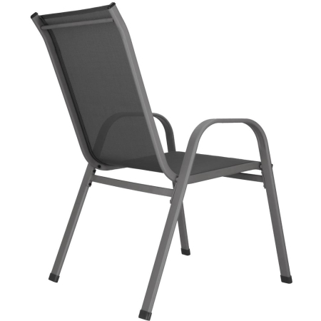 Set 4 scaune gradina cu brate, cadru otel si sezut textilene, 53x72x92 cm, gri [18]