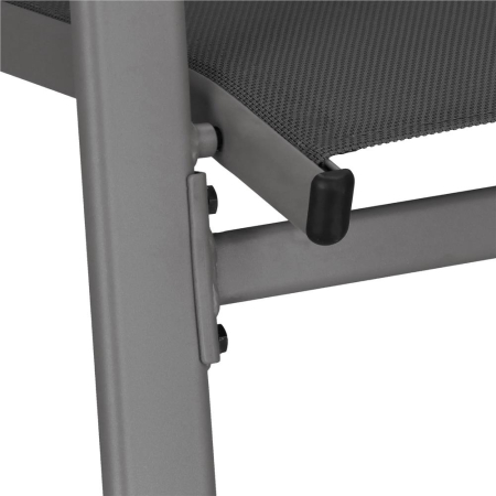 Set 4 scaune gradina cu brate, cadru otel si sezut textilene, 53x72x92 cm, gri [14]