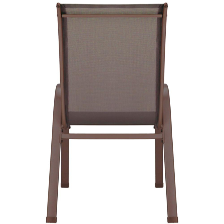 Set 4 scaune gradina cu brate, cadru otel si sezut textilene, 53x72x92 cm, maro [15]