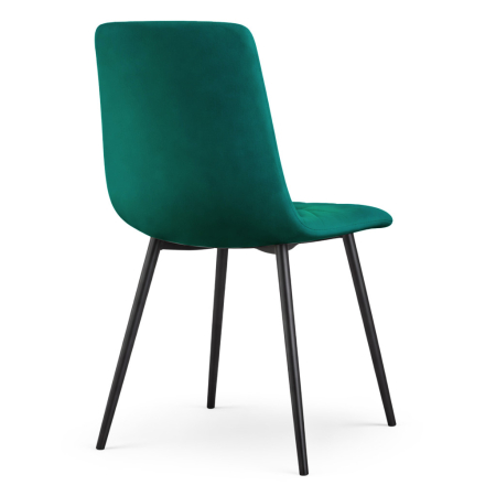Set 4 scaune tapitate din catifea Milo, sezut matlasat, picioare metalice, 46x44x87 cm, maxim 130 kg, verde [5]