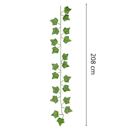 Set 6 ghirlande iedera artificiala pentru decorare, 6x208cm, frunze mici, verde [18]