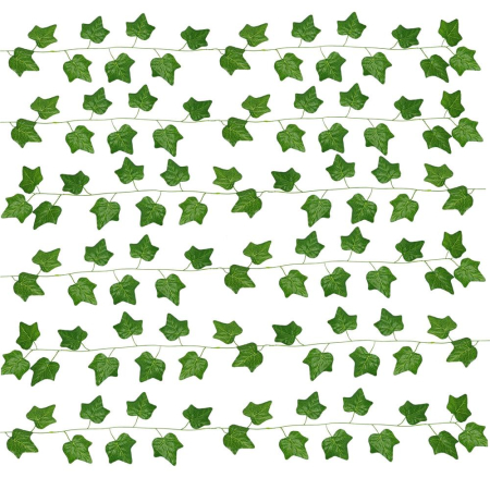 Set 6 ghirlande iedera artificiala pentru decorare, 6x208cm, frunze mici, verde [4]
