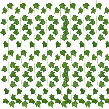 Set 6 ghirlande iedera artificiala pentru decorare, 6x208cm, frunze mici, verde [3]
