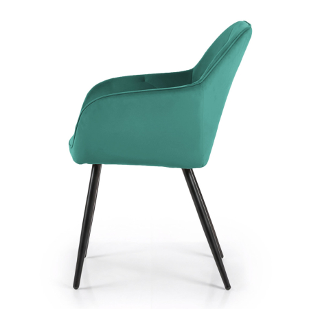 Set 6 scaune tapitate, Diamant, velur matlasat, 55x58x83 cm, verde smarald [3]