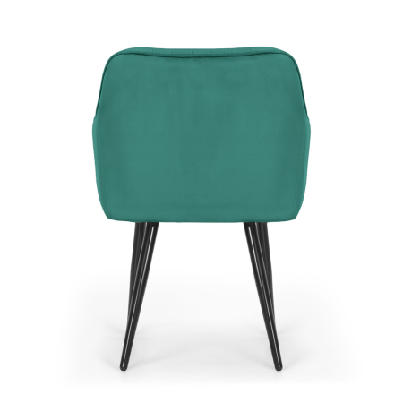 Set 6 scaune tapitate, Florence, velur matlasat, 55x58x82 cm, verde smarald [2]