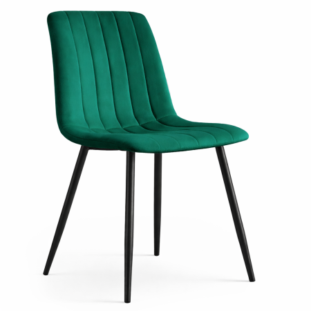 Set 6 scaune tapitate, Livo, velur matlasat, 46x44x87 cm, verde smarald [1]