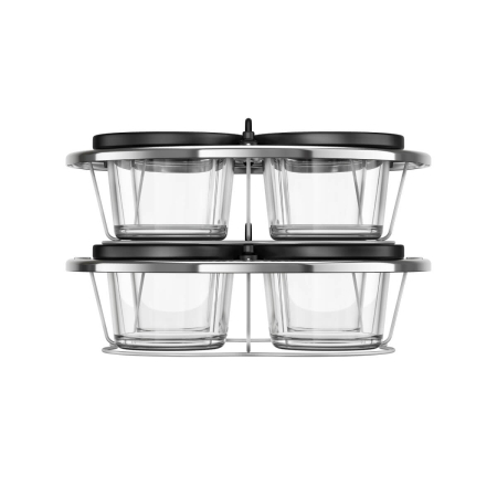 Set 8 borcane Tefal Easy Fry Silence XA1140E2, compatibile cu friteuzele cu aer cald Tefal Easy Fry Silence de 5 L, sticla, capace incluse, compatibi [1]