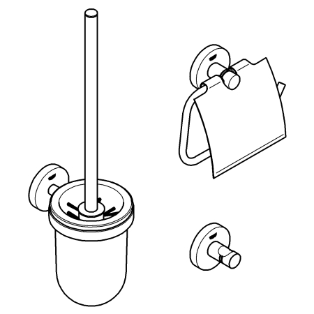 Set accesorii baie Grohe 40407DC1, Essentials City, 3 piese, fixare ascunsa, otel satinat [2]
