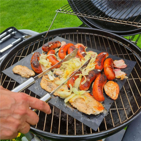 Set accesorii gratar inox 20 piese cu furculita spatula cleste perie, rezistente la caldura, husa transport inclusa [4]