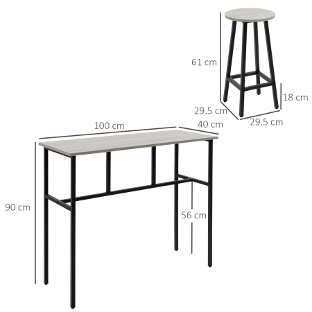  Set Bar 6 Piese - 4 Scaune & 2 Mese, Design Modern [2]