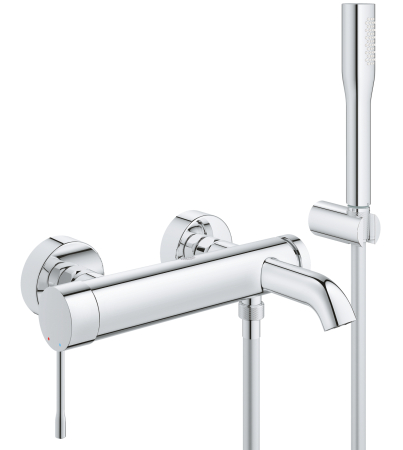 Baterii cada si dus - Set baterie cada Grohe 25249001, 1 bar, 36 mm, 1.5 m, 298 mm, 193 mm, 2 orificii instalare, 1 functii para dus, Crom