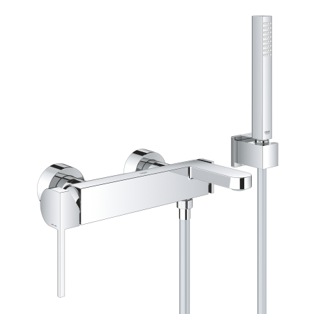 Baterii cada si dus - Set baterie cada Grohe 33547003, 1 bar, 66 mm, 1.5 m, 189 mm, 89 mm, 2 orificii instalare, 1 functii para dus, Crom