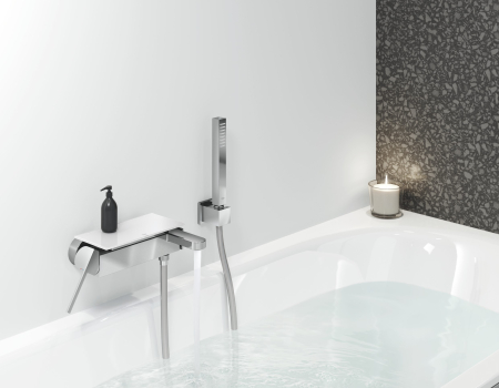 Set baterie cada Grohe 33547003, 1 bar, 66 mm, 1.5 m, 189 mm, 89 mm, 2 orificii instalare, 1 functii para dus, Crom [1]