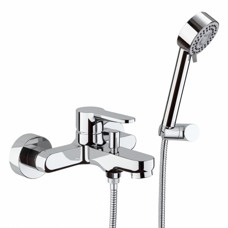 Baterii sanitare - Set baterie cada si dus Remer Rubinetterie, monocomanda, 4 tipuri de jeturi, Cromat