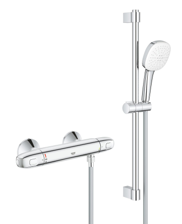 Baie - Set baterie dus Grohe 34820005, Baterie dus Grohtherm 1000, tip incastrare aparent, tip comanda dubla comanda, crom