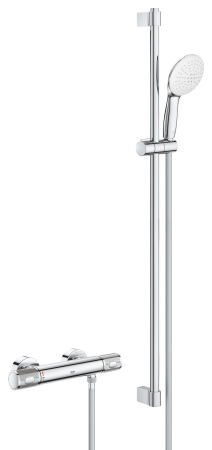 Baie - Set baterie dus Grohe 34835001, tip incastrare aparent, tip comanda dubla comanda, set de dus inclus, crom