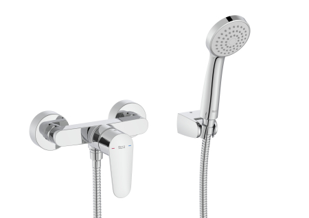 Baie - Set baterie dus Roca A5A204FC00, Baterie dus Victoria Plus, tip incastrare aparent, tip comanda monocomanda, crom