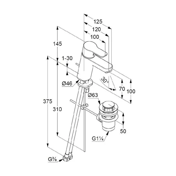 Set baterie lavoar baterie dus si set dus Kludi Pure&Easy crom [2]