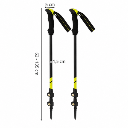 Set bete trekking reglabile 62-135 cm, aluminiu, cu accesorii si husa, negru si verde [4]