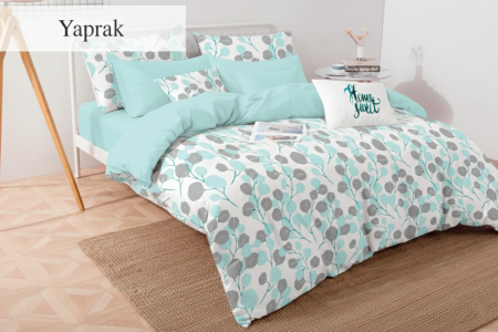 Set Brius 2 Lenjerii de Pat Ranforce 2 Pers, 40% bumbac, 60%poliester, Fata Perna 50x70 cm, Calitate Premium, Turcoaz [1]