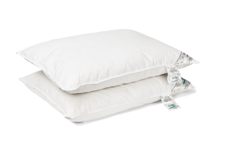 Perne - Set Brius 2 Perne Puf si Pana Rata, Bumbac, 50x70, Alb, Intretinere, Lavabila la masina (40°C)