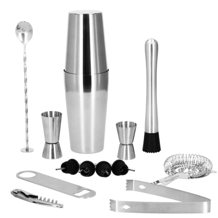 Decoratiuni si articole casa - Set Cocktail Shaker Kit pentru barmani 750ml, KI16, 14 piese