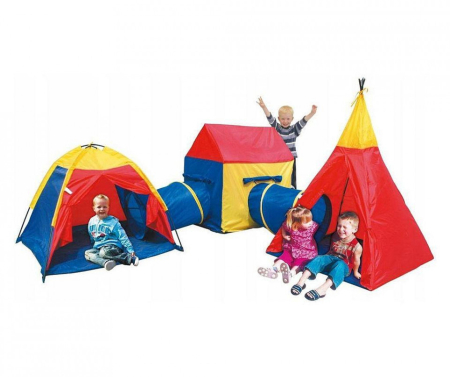 Set corturi de joaca 5 in 1 cu tunele si casuta, pliabil, pentru interior si exterior, multicolor [2]