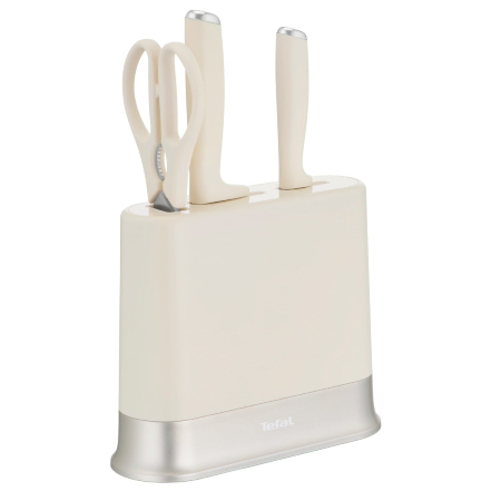 Bucatarie - Set cutite Tefal EverSharp Daily K3294S04, 3 piese, cutitul bucatarului 16.5 cm, cutit universal 12 cm, foarfeca, suport cu sistem integrat de ascutir