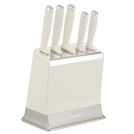 Bucatarie - Set cutite Tefal EverSharp K2979644, 5 piese, cutitul bucatarului 20 cm, cutit pentru paine 20 cm, cutit Santoku 16.5 cm, cutit universal 12 cm, cutit
