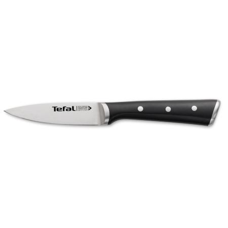 Set de 10 cutite & suport Tefal Ice Force K232SA14, inox german, tehnologie Ice Hardening -120°C, lame ultra-ascutite, suport din lemn, negru & argin [10]