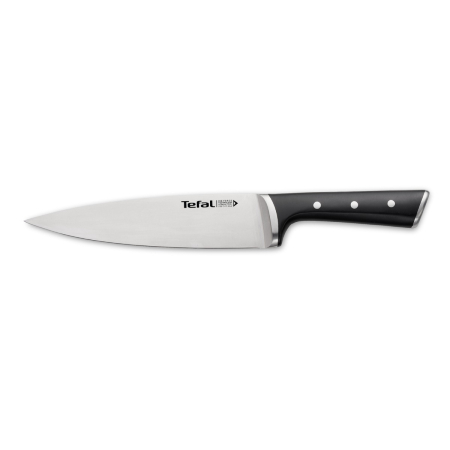 Set de 10 cutite & suport Tefal Ice Force K232SA14, inox german, tehnologie Ice Hardening -120°C, lame ultra-ascutite, suport din lemn, negru & argin [9]