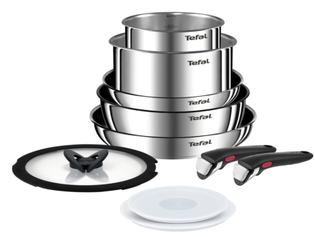 Tigai si seturi - Set de 10 piese Ingenio Emotion L897SA74, (tigaie, cratita, craticioara, 2 capace ermetice, 2 manere detasabile, 1 capac sticla)  invelis antiaderen