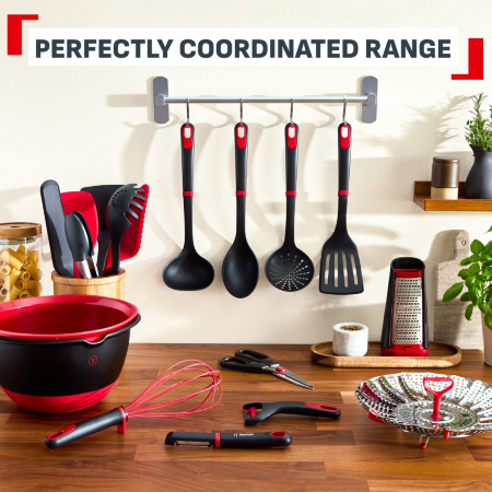 Set de 2 boluri Tefal Ingenio+ K198S234, plastic, margine pentru turnare, manere ergonomice, compatibilitate cu masina de spalat vase, negru & rosu [5]