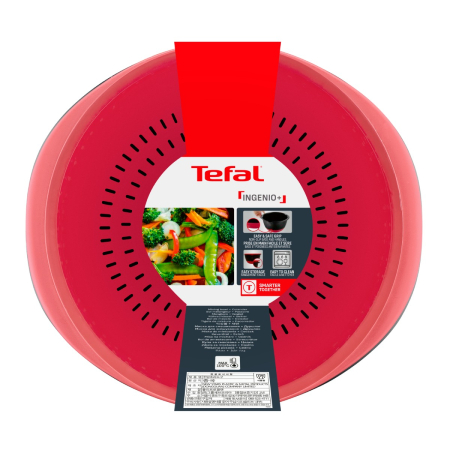 Set de 2 boluri Tefal Ingenio+ K198S234, plastic, margine pentru turnare, manere ergonomice, compatibilitate cu masina de spalat vase, negru & rosu [20]