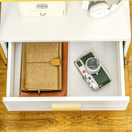  Set de 2 Masute Noptiere Moderne Noptiere cu Sertar Raft Organizatoare de Depozitare pentru Dormitor Camera de Zi Alb pentru sufragerie camera de zi dormitor [8]