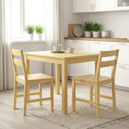  Set de 2 Scaune de Masa din Bambus, Scaune de Bucatarie cu Spatar Curbat, sezut cu Lamele, Scaun pentru Bucatarie, Dormitor, Living, Culoare Naturala [8]