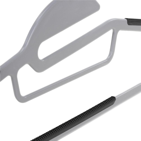 Set de 20 de umerase antiderapante pentru haine, din PE, cu carlig metalic rotativ, 41 cm, gri si negru [9]