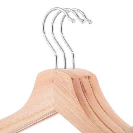 Set de 20 de umerase din lemn cu carlig rotativ 360°, 43x21 cm, maro [8]